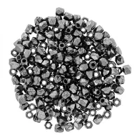 2mm Jet Vacuum Hematite Firepolished Beads 150pcs