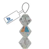 3mm Crystal AB Preciosa Bicones, Pack of 48