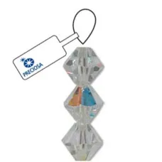 3mm Crystal AB Preciosa Bicones, Pack of 48