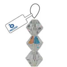 3mm Crystal AB Preciosa Bicones, Pack of 48