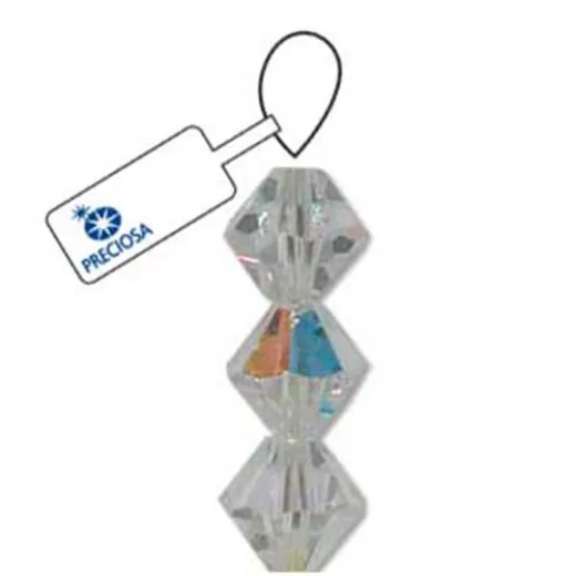 3mm Crystal AB Preciosa Bicones, Pack of 48