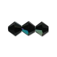 3mm Jet AB  Preciosa Bicones, Pack of 48
