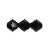 3mm Jet  Preciosa Bicones, Pack of 48
