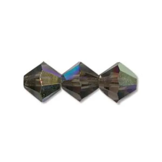 3mm Black Diamond  AB Preciosa Bicones, Pack of 48