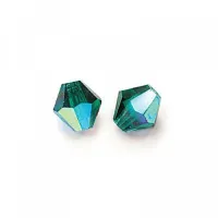 3mm Emerald AB  Preciosa Bicones, Pack of 48