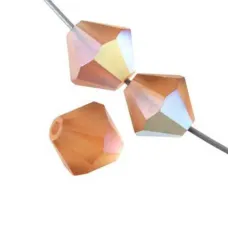 Topaz Light Colorado  Matte, 4mm,  Preciosa Bicones, Pack of 48