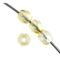 Crystal light gold luster 4mm Fire polished beads, string of  50 beads