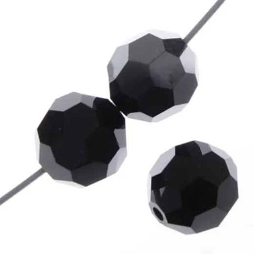 6mm Crystal Hematite Half Coated Preciosa Round Crystals on 5" Strand, 21 pieces