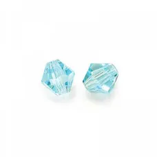 Preciosa 6mm Aquamarine Czech Machine Cut Bicones, Bag of 24 pieces