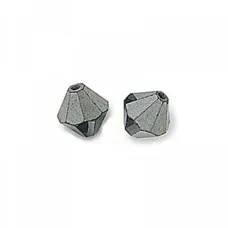 6mm Preciosa Jet Hematite Bicones, Pack of 24