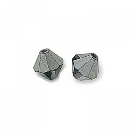 6mm Preciosa Jet Hematite Bicones, Pack of 24