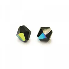 6mm Preciosa Jet AB Czech Machine Cut Bicones, Bag of 24