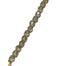 6mm Fire Polished Transparent Black Diamond/Amesit AB, 30 Pcs.