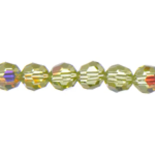 6mm Jonquil AB Preciosa Round Crystals on 5" Strand, 21 pieces