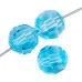 6mm Aqua  Preciosa Round Crystals on 5" Strand, 21 pieces