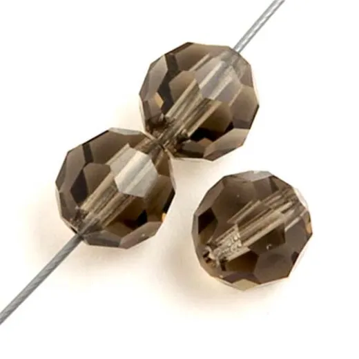 8mm Black Diamond  Preciosa Round Crystals on 5" Strand