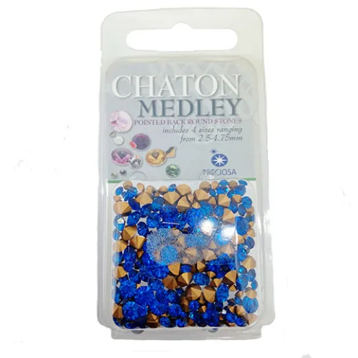 Preciosa Chaton Medley, Blue Capri, Approx 5 Grams Preciosa Chaton Medley, Blue Capri, Approx 5 Grams
