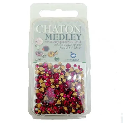 Preciosa Chaton Medley, Ruby, Approx 5 Grams Preciosa Chaton Medley, Ruby, Approx 5 Grams