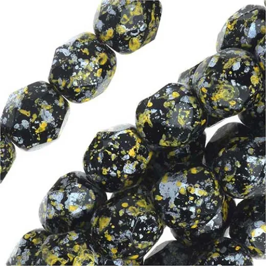 6mm Tweedy Yellow Firepolished beads, Strand of 25 Beads 6mm Tweedy Yellow Firepolished beads, Strand of 25 Beads