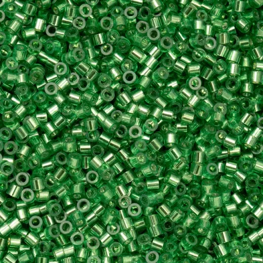 Light Green Silver Lined Cylin Beads, 5g appx.