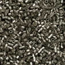 Grey Silver Lined Cylin Beads, 25gm bulk bag