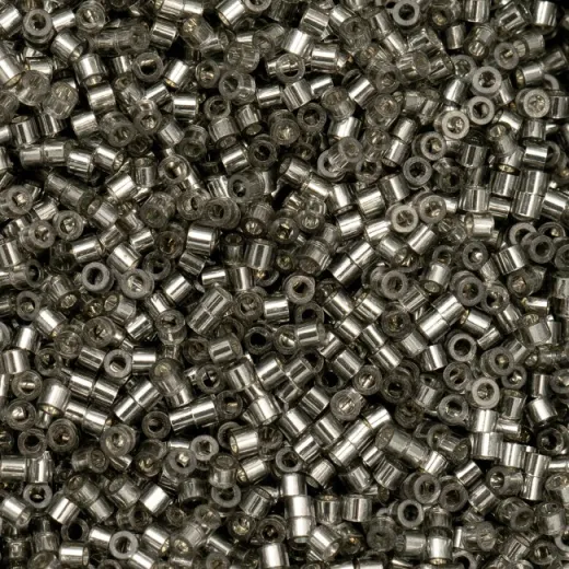 Grey Silver Lined Cylin Beads, 5g appx.