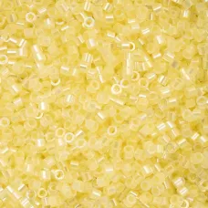 Pale Yellow Lined Cylin Beads, 25gm bulk bag