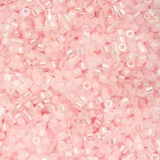 Pale Pink Lined Cylin Beads, 25gm bulk bag