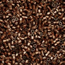 Brown Silver Lined Cylin Beads, 25gm bulk bag