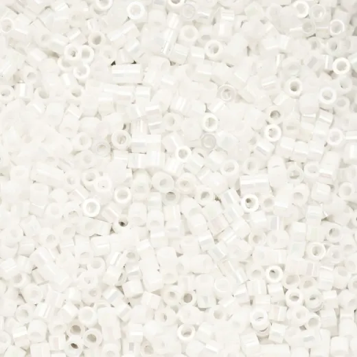White Pearl AB Cylin Beads, 5g appx. White Pearl AB Cylin Beads, 5g appx.