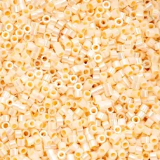 Light Beige Glazed Luster Cylin Beads, 25gm bulk bag