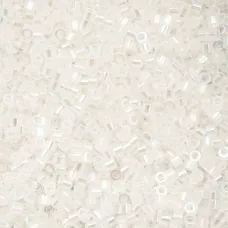 White Opal AB Cylin Beads, 25gm bulk bag