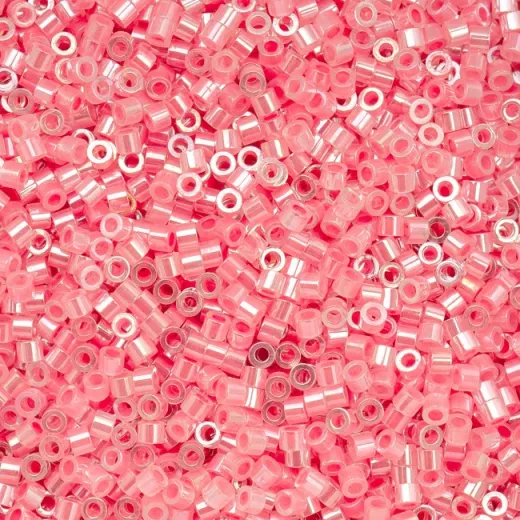 Crystal Rose Lined Ceylon Cylin Beads, 5g appx.