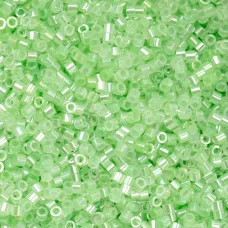 Light Crystal Green Ceylon Cylin Beads, 25gm bulk bag