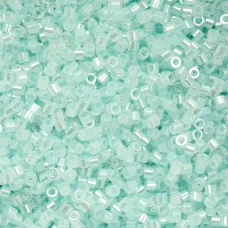 Light Crystal Aqua Ceylon Cylin Beads, 25gm bulk bag