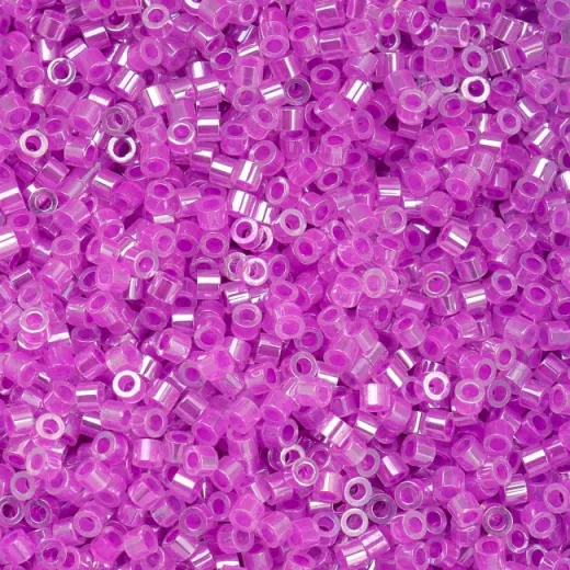 Crystal Fuchsia Lined Ceylon Cylin Beads, 5g appx.