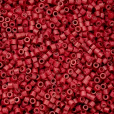 Opaque Red Matte Cylin Beads, 25gm bulk bag