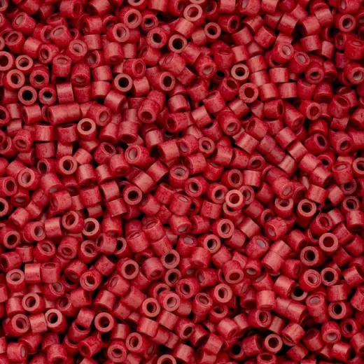 Opaque Red Matte Cylin Beads, 5g appx. Opaque Red Matte Cylin Beads, 5g appx.