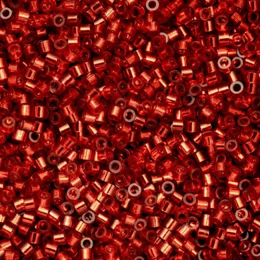 Ruby Red Silver Lined Cylin Beads, 25gm bulk bag Ruby Red Silver Lined Cylin Beads, 25gm bulk bag