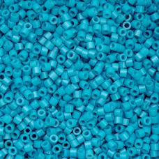Dark Turquoise Blue Cylin Beads, 5g appx.