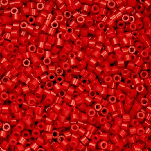 Opaque Red Cylin Beads, 5g appx.