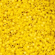 Opaque Yellow Matte Cylin Beads, 25gm bulk bag