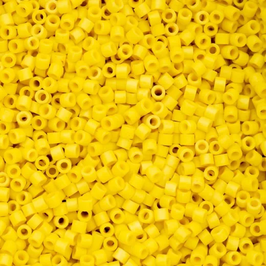 Opaque Yellow Matte Cylin Beads, 5g appx.