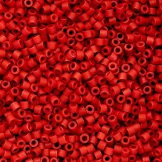 Red Matte Cylin Beads, 25gm bulk bag