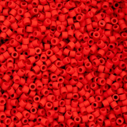 Red Vermillion Matte Cylin Beads, 5g appx. Red Vermillion Matte Cylin Beads, 5g appx.