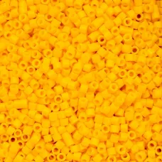 Opaque Yellow Zest Cylin Beads, 25gm bulk bag
