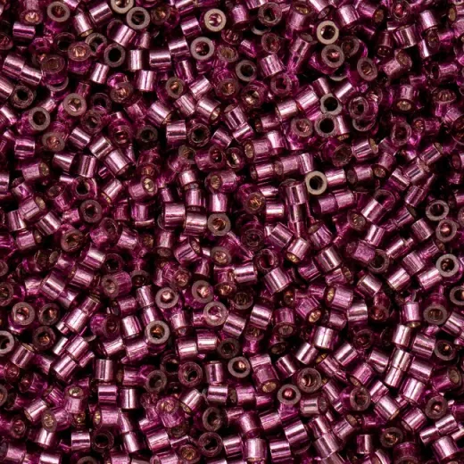 Raspberry Silver Lined Cylin Beads, 5g appx. Raspberry Silver Lined Cylin Beads, 5g appx.