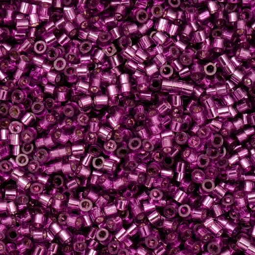 Magenta Silver Lined Cylin Beads, 5g appx. Magenta Silver Lined Cylin Beads, 5g appx.