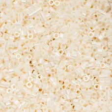 Opaque White Bisque Ceylon Cylin Beads, 25gm bulk bag