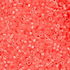 Coral Neon Color Cylin Beads, 25gm bulk bag